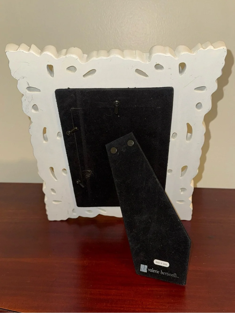 Valerie Bertinelli Glossy White Ornate Scroll Picture Frame